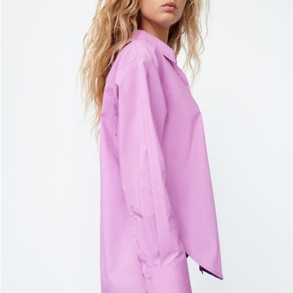 Zara Top-stitched Poplin Shirt